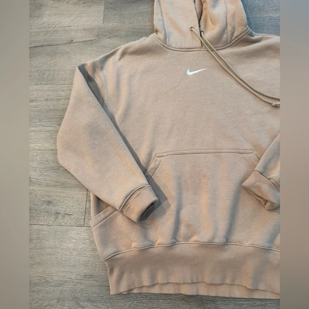 Nike Sportswear Phoenix Fleece Oversized Hoodie Sweatshirt Tan Center Swoosh